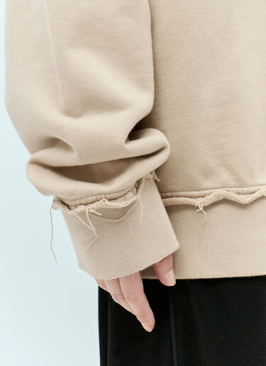 Miu Miu Logo Patch Polo Sweatshirt Beige miu0255003