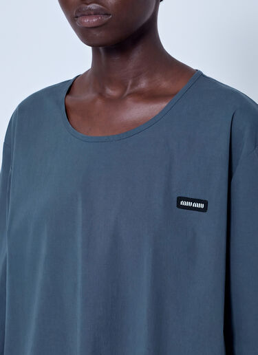 Miu Miu Stretch Poplin Top Blue miu0366054