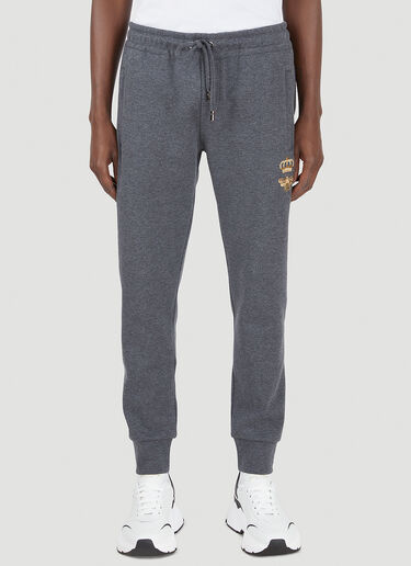 Dolce & Gabbana Embroidered Jersey Track Pants Grey dol0145009