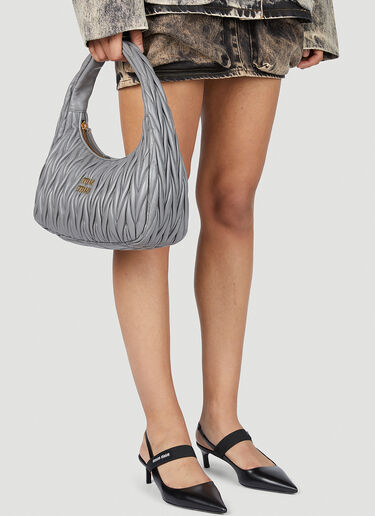 Miu Miu Wander Matelassé Hobo Bag Grey miu0252076