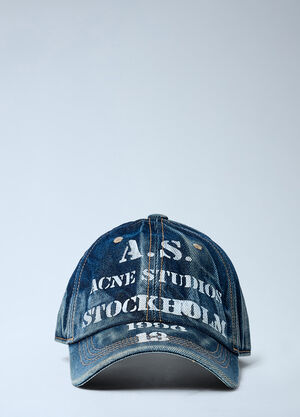 Acne Studios Logo Motif Baseball Cap Denim acn0162030