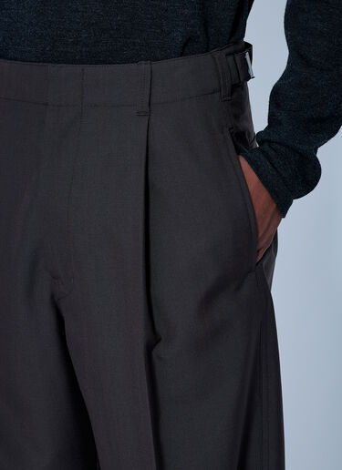 LN-CC® - Lemaire: Single Pleat Tailored Pants - Dark Green Lemaire Single Pleat Tailored Pants Dark Green lem0166005