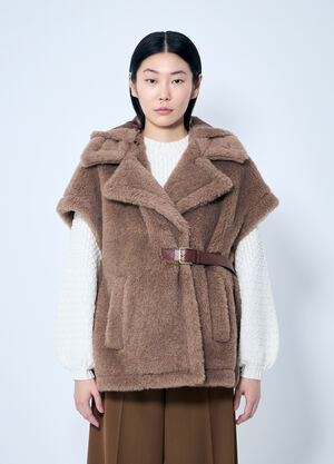 Burberry Teddy Fabric Gilet Cape Beige bur0259029