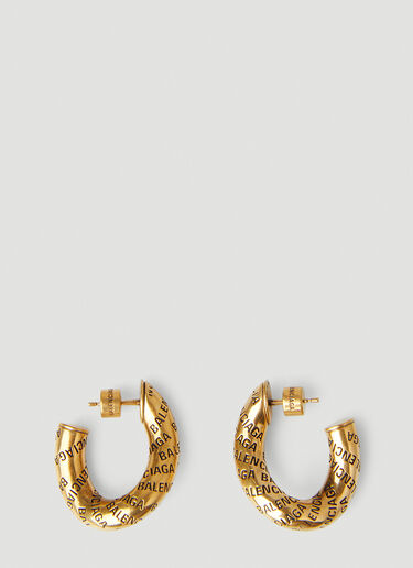 Balenciaga Logo Engraved Earrings Gold bal0249098