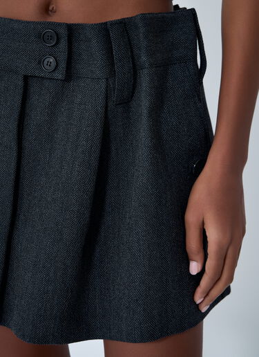 Chevron Wool Mini Skirt Prada Chevron Wool Mini Skirt Grey pra0262128