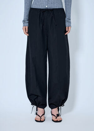 Toteme Drawstring Cotton Trousers Black tot0265014