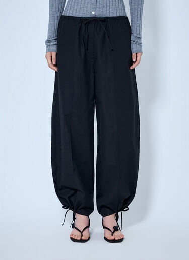 LN-CC® - Toteme: Drawstring Cotton Trousers - Black Toteme Drawstring Cotton Trousers Black tot0265014
