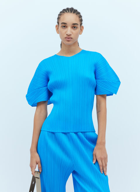 Pleats Please Issey Miyake Short Sleeve Pleated Top Black plp0254005