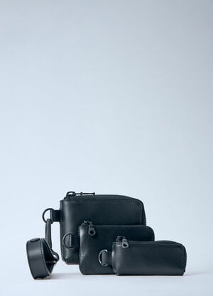 LIMI Feu Matte Steer Leather Three Layers Pouch Black lmf0264013