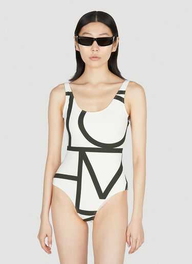 TOTEME Monogram Swimsuit White tot0252020