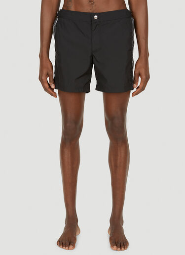 Zip Motif Swim Shorts Alexander McQueen Zip Motif Swim Shorts Black amq0148029