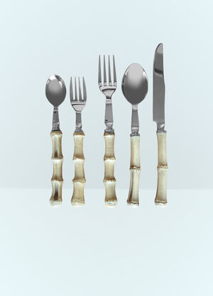 Seletti Set Of Five Bamboo Cutlery White wps0691119