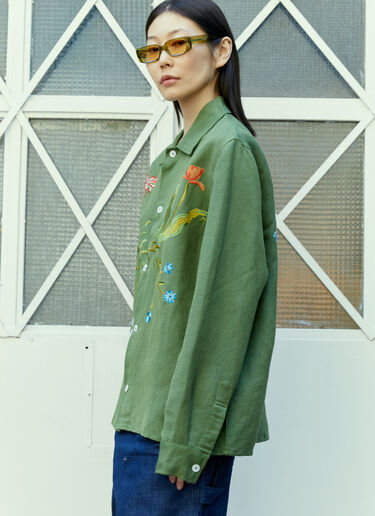 Sky High Farm Workwear ガーデン刺繍シャツ グリーン skh0354003