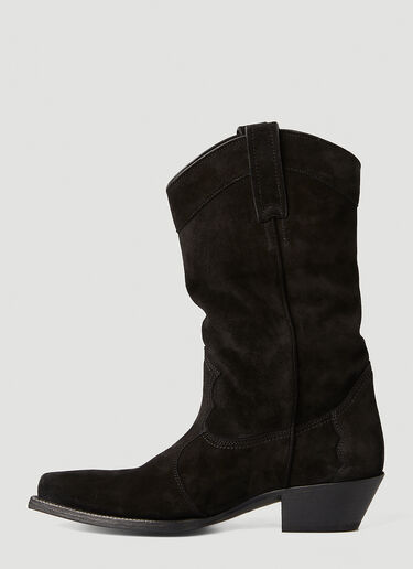 Saint Laurent Lukas Suede Western Boots Black sla0245162
