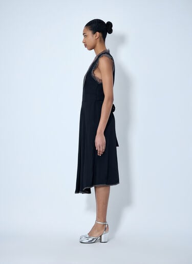 Maison Margiela Lace Trim Midi Dress Black mla0264002