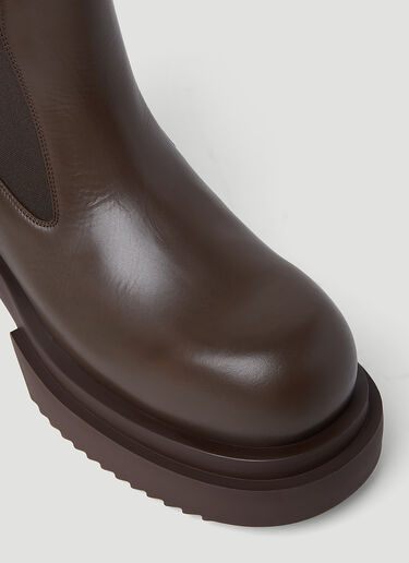Rick Owens Chunky Sole Leather Ankle Boots Brown ric0153024