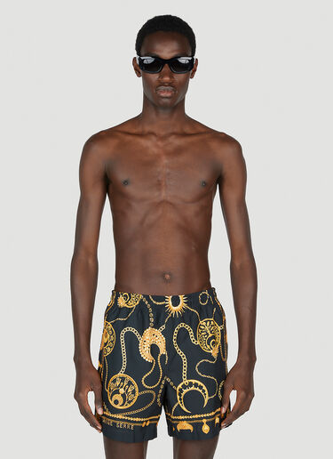 Marine Serre Graphic Print Swim Shorts Black mrs0152004