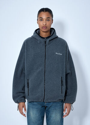 Miu Miu Hooded Zip Sweatshirt Grey miu0366010