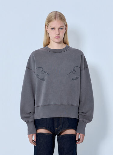 Jean Paul Gaultier Fleece Embroidered Sweatshirt Grey jpg0264021