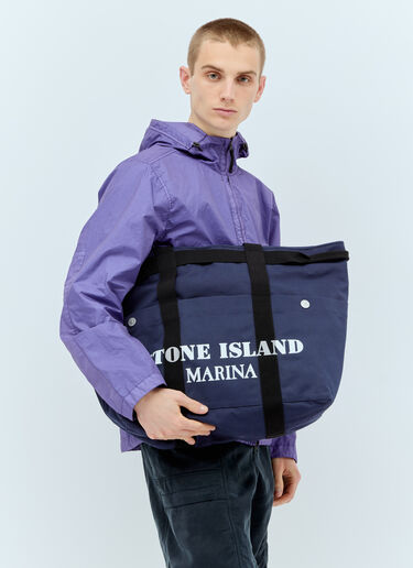 Stone Island Marina Canvas Tote Bag Navy sto0156121