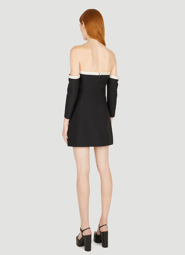 Valentino Embroidered Off-The-Shoulder Mini Dress Black val0249008