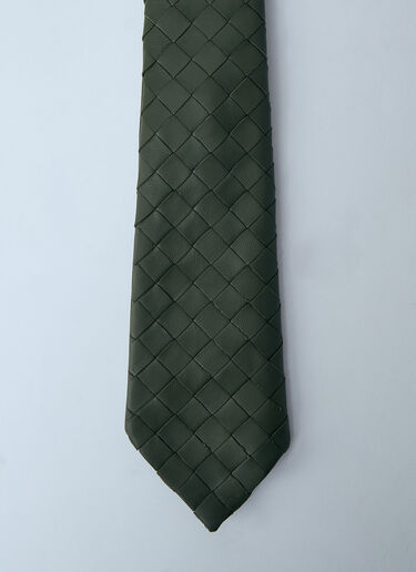 Bottega Veneta Braided Leather Tie Green bov0159023