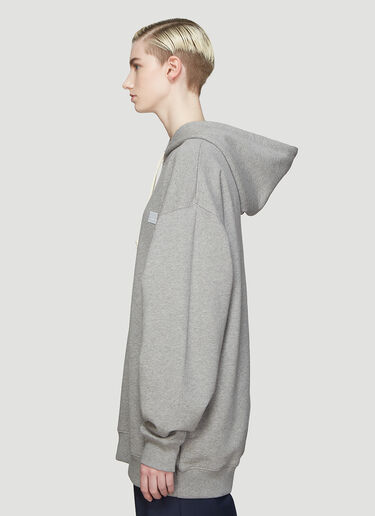 Hooded Oversized Face Patch Sweatshirt Acne Studios Hooded Oversized Face Patch Sweatshirt Grey acn0336001