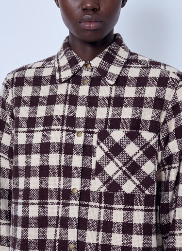 LN-CC® - Moncler: Checked Wool Shirt - Brown Moncler Checked Wool Shirt Brown mon0266036