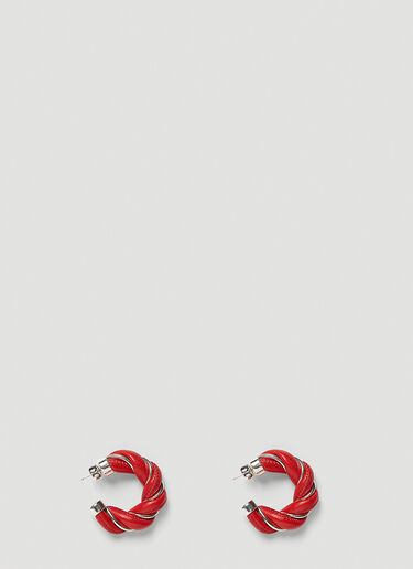 Bottega Veneta Twisted Leather Earrings Red bov0243085