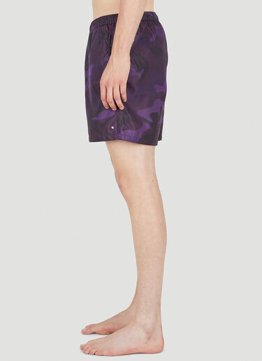 Valentino Camouflage Print Swim Shorts Purple val0149009