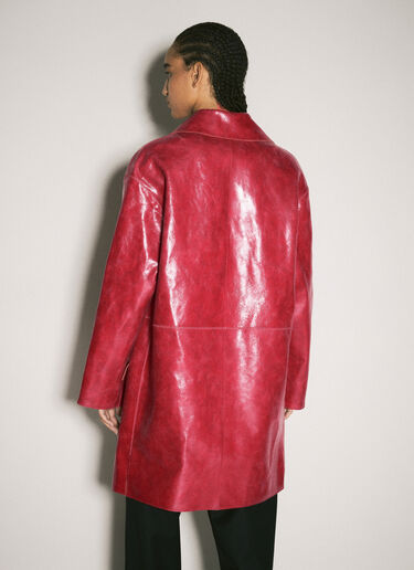 Prada Crackle Suede Coat Red pra0258011