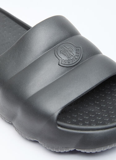 Moncler Lilo Logo Patch Slides Black mon0156033