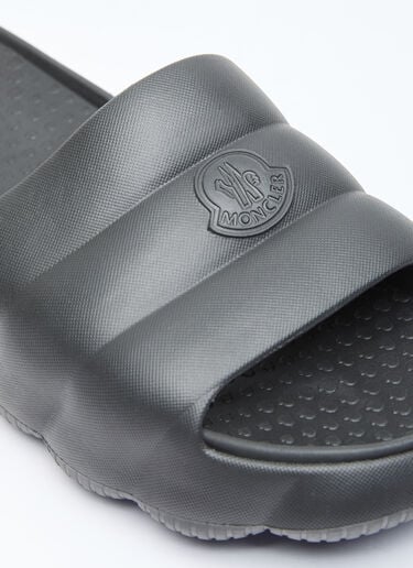 Lilo Logo Patch Slides Moncler Lilo Logo Patch Slides Black mon0156033