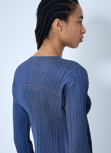 Pleats Please Issey Miyake Pleated Button-Down Top Blue plp0260012