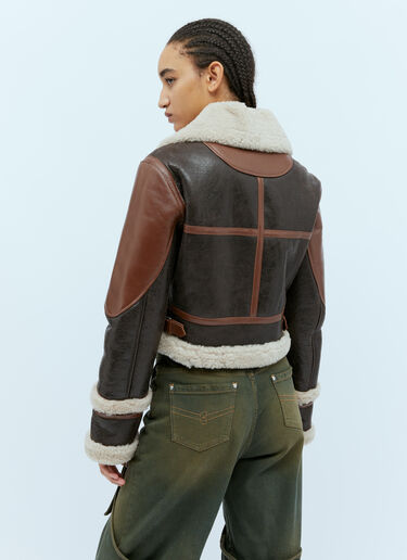 ベルト装飾ムートンジャケット Blumarine ベルト装飾ムートンジャケット ブラウン blm0254006