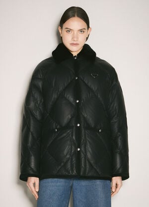 Prada Quilted Nappa Leather Caban Black pra0259015