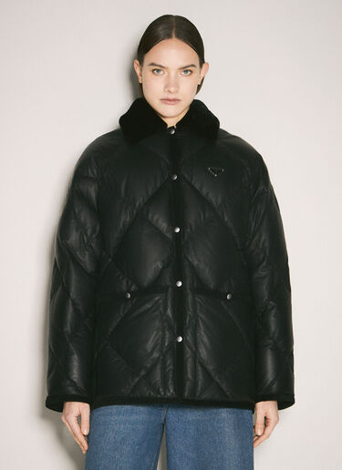 Prada Quilted Nappa Leather Caban Black pra0259015