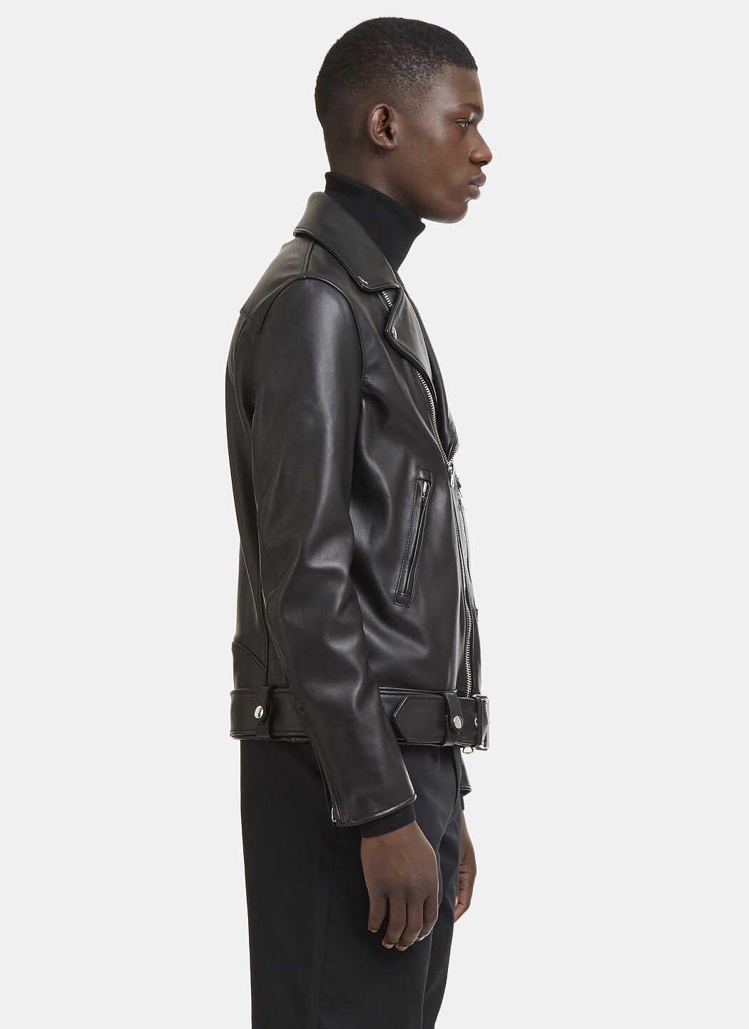 Acne Studios Men s Nate Clean Leather Jacket in Black LN CC