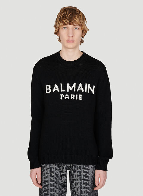 Balmain Logo Knit Sweater Black bln0154001