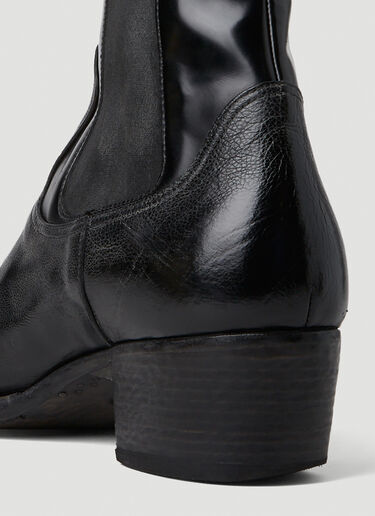 Prada Turn-Up Toe Cowboy Boots Black pra0152046
