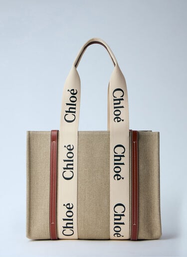 Chloé 미디엄 우디 토트백 베이지 chl0255056
