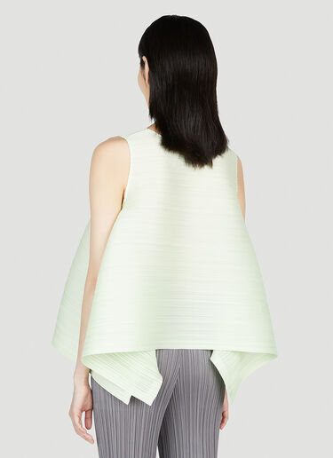 Pleats Please Issey Miyake Pleated Draped Top Green plp0253013