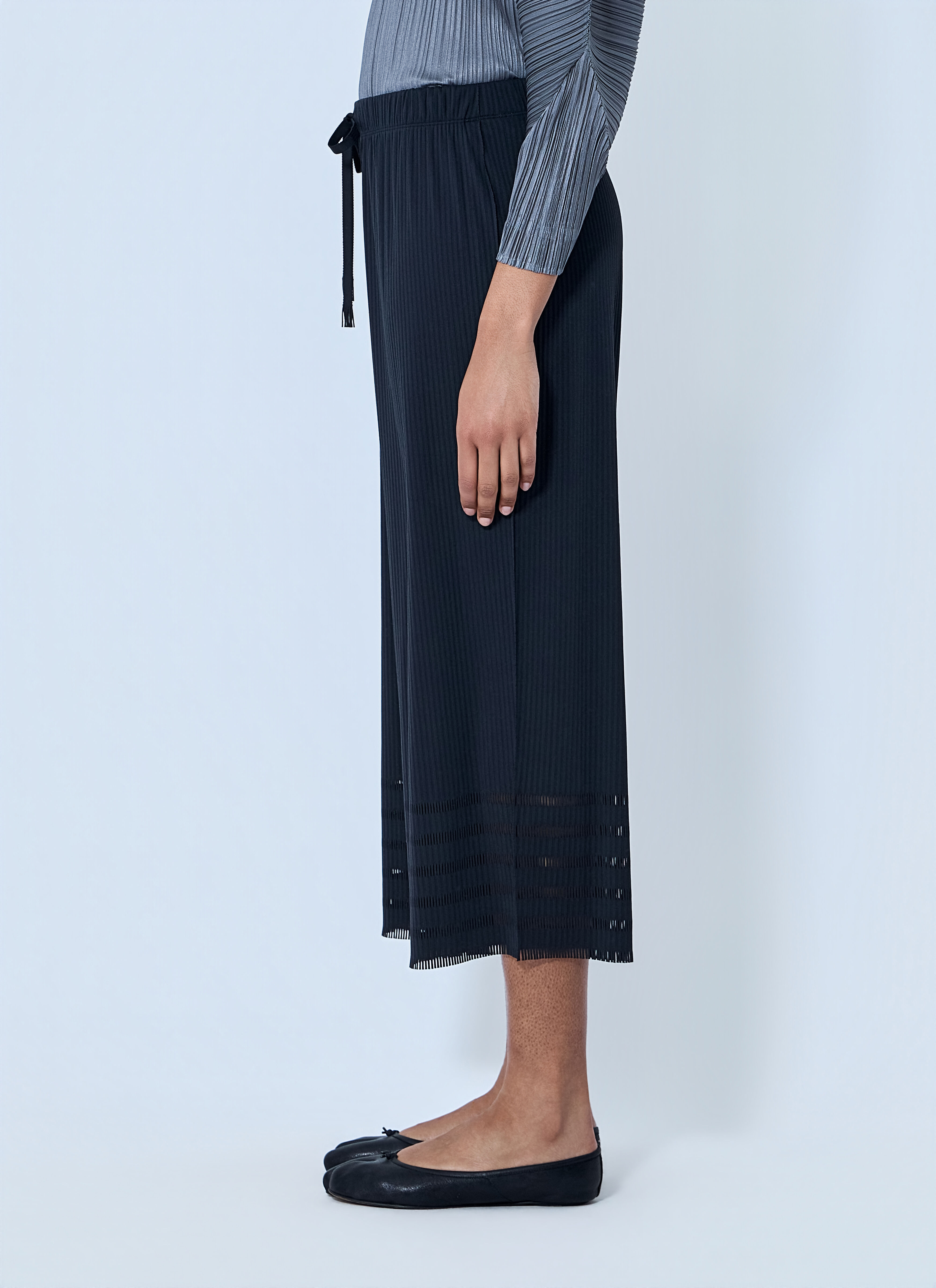 Pleats Please Issey Miyake Women's' Pleated Wide-Leg Trousers in