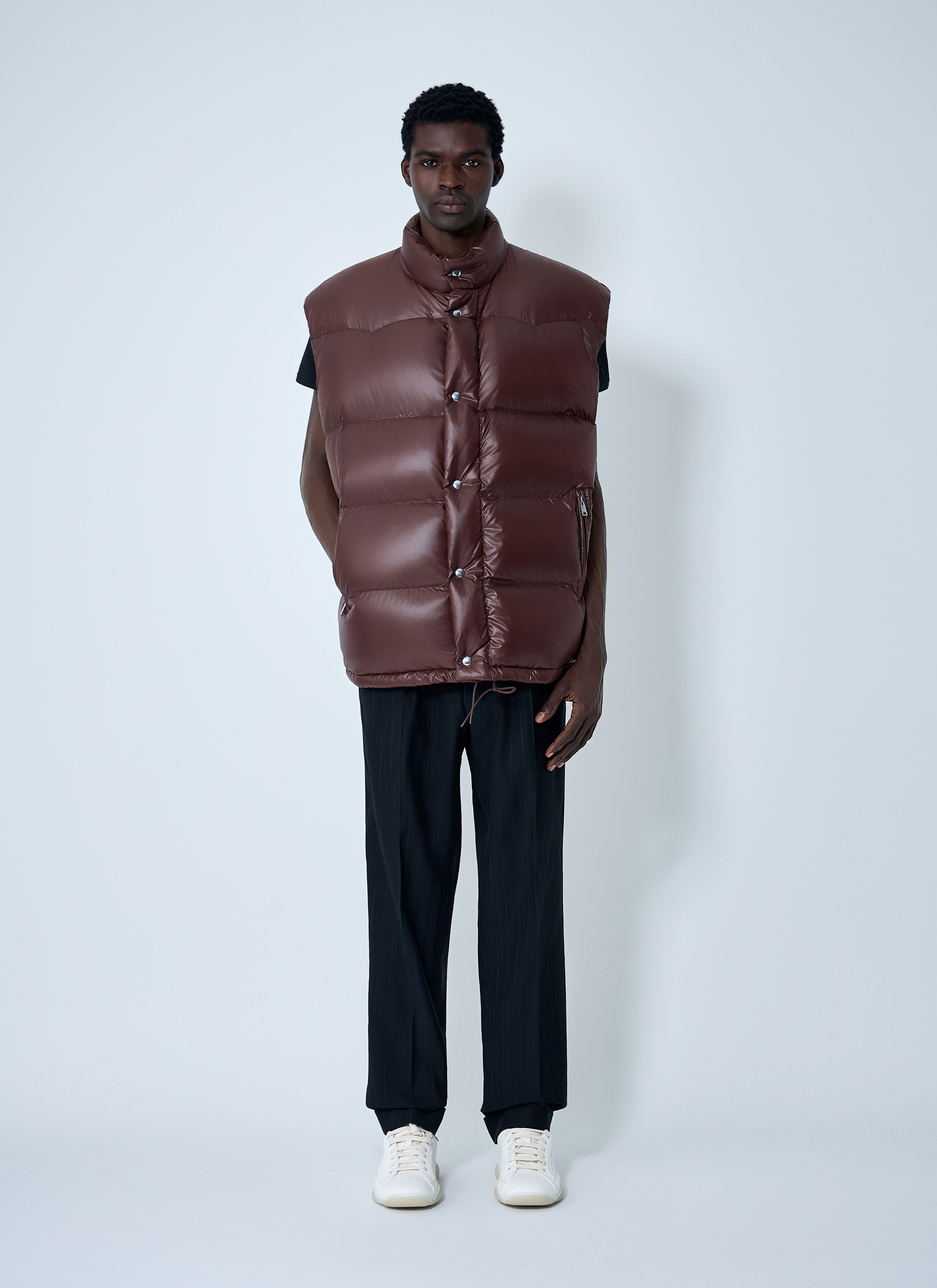 Prada Men's' Re-Nylon Down Vest in Brown | LN-CC®