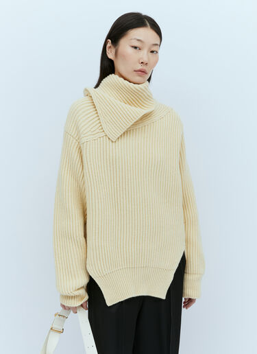 Jil Sander Wool Rib Sweater Cream jil0253010