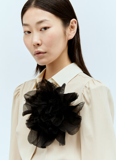 Crepon Flower Brooch Max Mara Crepon Flower Brooch Black max0256033