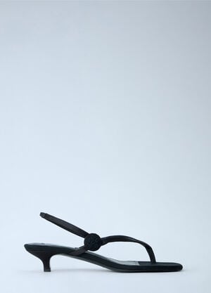 Toteme Slingback Satin Flip Flops Black tot0265021