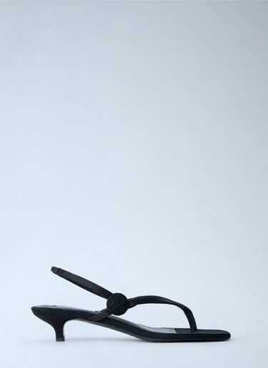 Toteme Slingback Satin Flip Flops Black tot0265021
