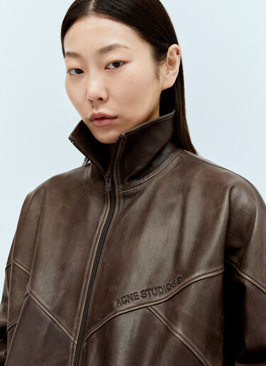 Acne Studios 柔软皮革夹克  棕色 acn0256017