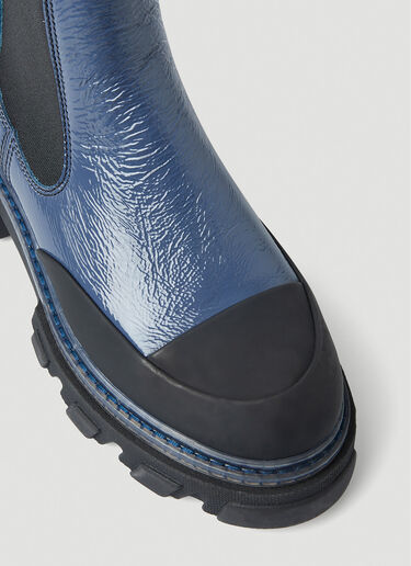 GANNI Mid Calf Chelsea Boots Blue gan0251098